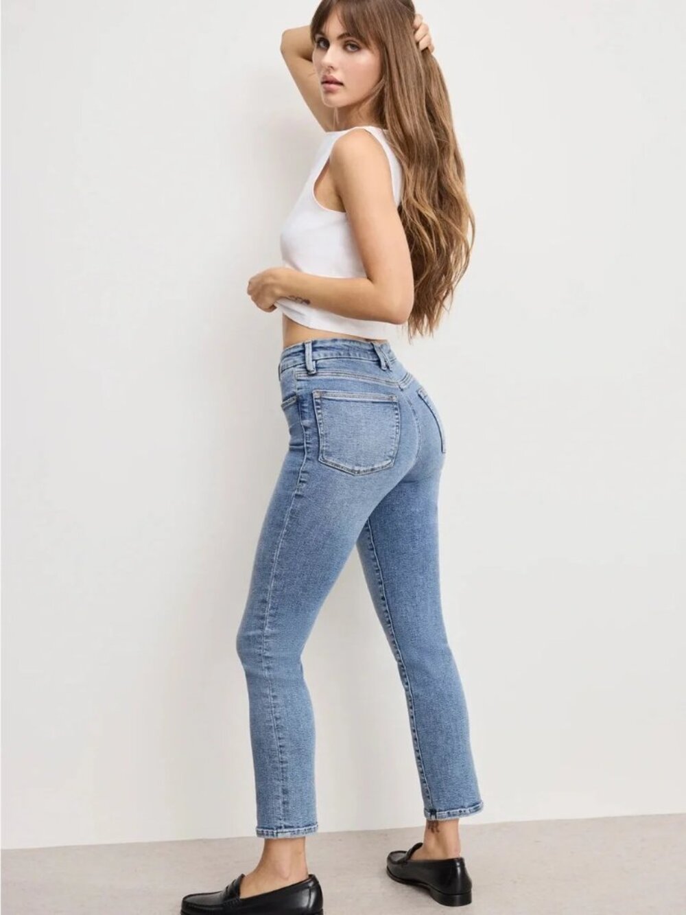 Good American Good Legs Straight Jeans Size 12/31 - Picture 2 of 11